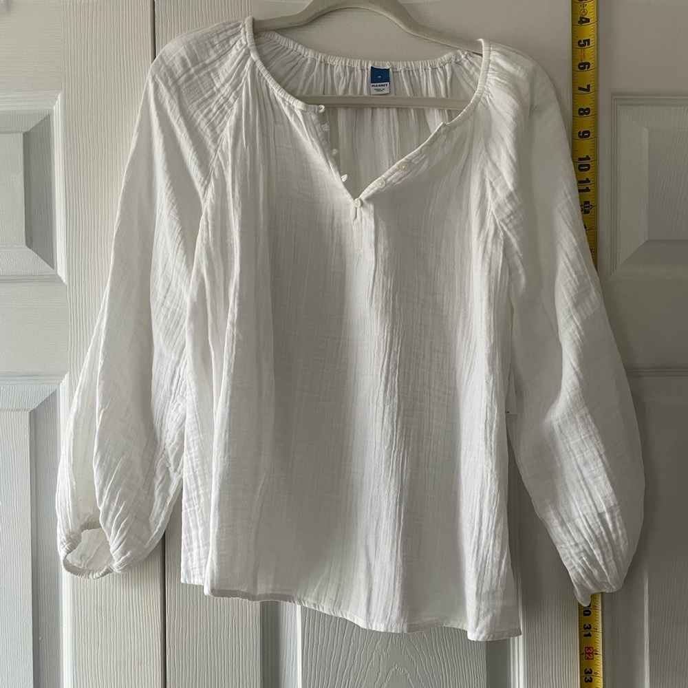 Old Navy White Peasant Top